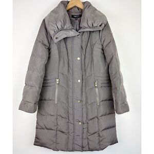 Kenneth Cole Knee Length Quilted Down Puffer Coat